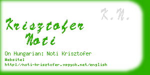 krisztofer noti business card